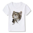 Casual Short-sleeved Cat 3d Printed Children's T-shirt - Almoni Express