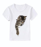 Casual Short-sleeved Cat 3d Printed Children's T-shirt - Almoni Express