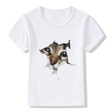 Casual Short-sleeved Cat 3d Printed Children's T-shirt - Almoni Express