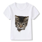 Casual Short-sleeved Cat 3d Printed Children's T-shirt - Almoni Express