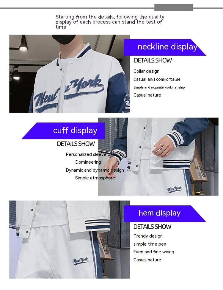 Casual Sports Baseball Suit Printed Two-piece Suit Men's Clothing - AL MONI EXPRESS