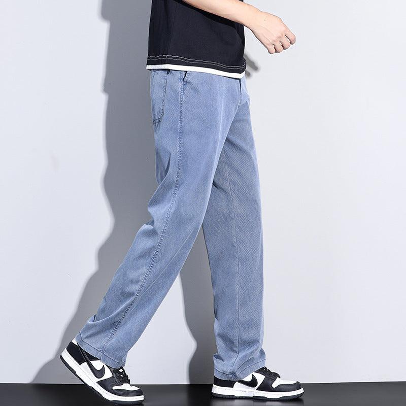 Casual Straight Men's Versatile Jeans - Almoni Express