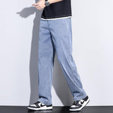 Casual Straight Men's Versatile Jeans - Almoni Express