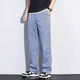 Casual Straight Men's Versatile Jeans - Almoni Express