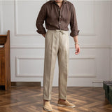 Casual Thin Tethered Linen Pant For Commuting Lightweight - Almoni Express