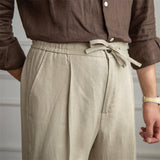 Casual Thin Tethered Linen Pant For Commuting Lightweight - Almoni Express