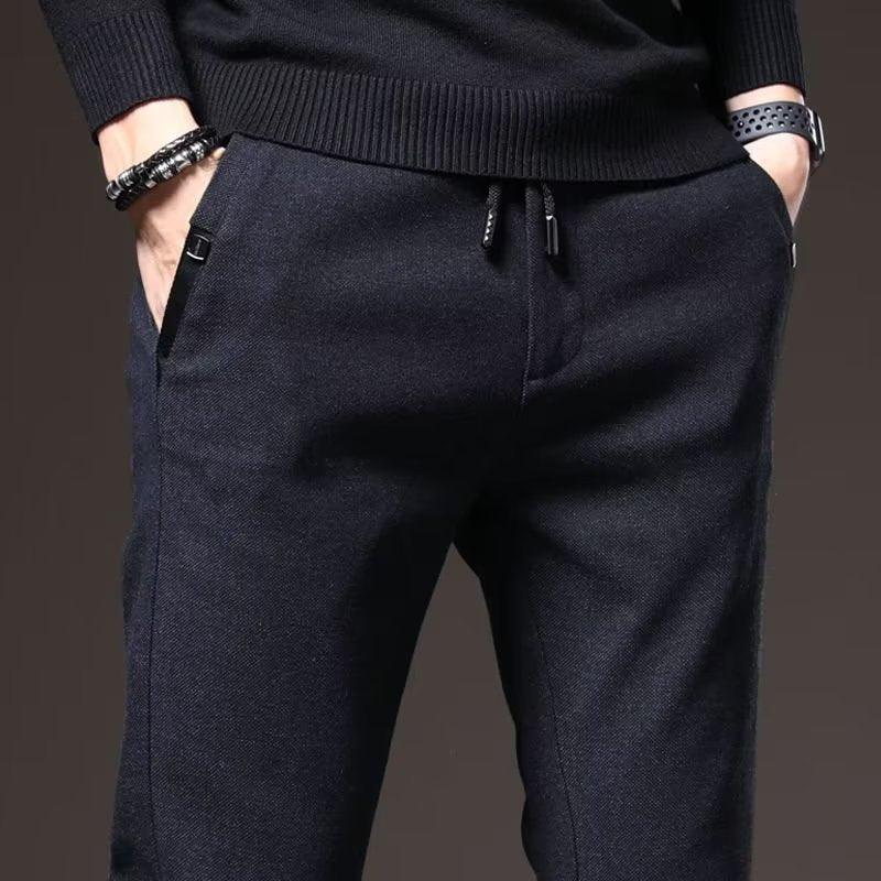 Casual Trousers Men's Loose-fitting Sanding Straight Pants - Almoni Express