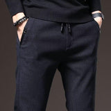 Casual Trousers Men's Loose-fitting Sanding Straight Pants - Almoni Express