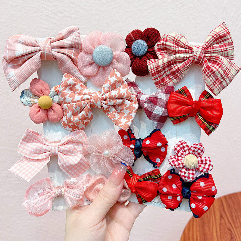 Children's Bow Hair Clip Girls Princess Super Fairy Fabric Flower Clip