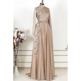 Champagne Muslim Evening Dress Formal Party - Almoni Express