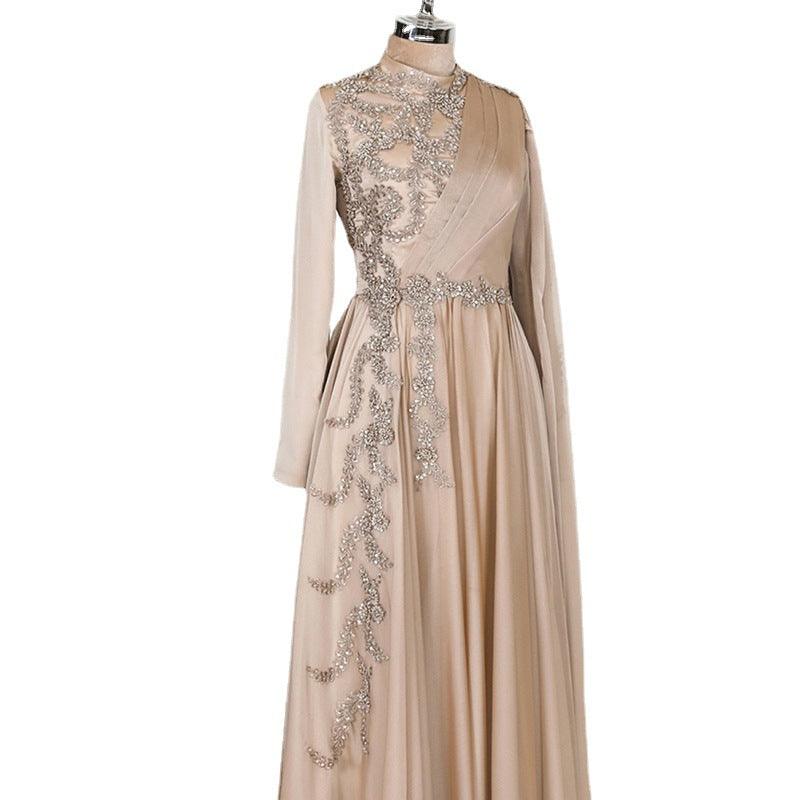 Champagne Muslim Evening Dress Formal Party - Almoni Express