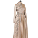 Champagne Muslim Evening Dress Formal Party - Almoni Express