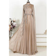 Champagne Muslim Evening Dress Formal Party - Almoni Express