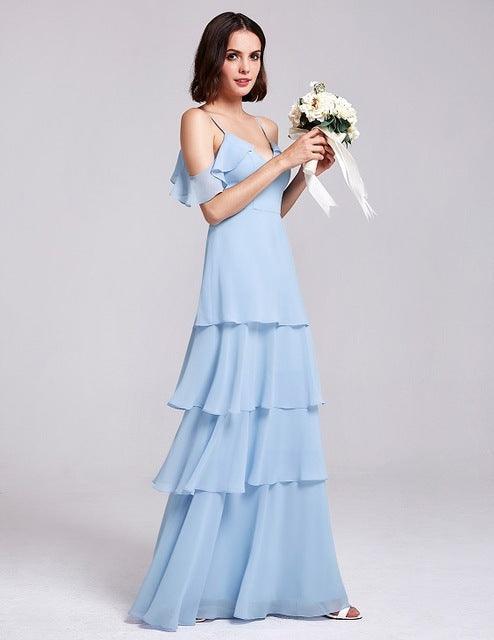 Chiffon Bridesmaid Dress Wedding Long Dress - Almoni Express