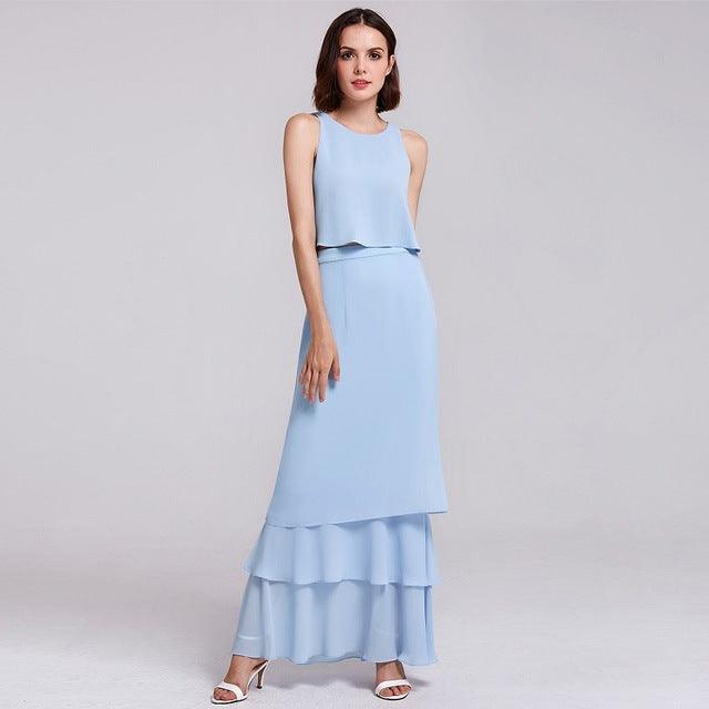 Chiffon Bridesmaid Dress Wedding Long Dress - Almoni Express