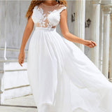 Chiffon Lace Trailing Wedding Large Swing Dress - Almoni Express