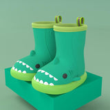 Children Boys Girls Cute Cartoon Waterproof Shoes Safety Rubber Shark Slippers Kids Rain Boots - Almoni Express