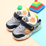 Children Leather Short Plush Sports Shoes Boys' Walking Cotton Shoes - Almoni Express