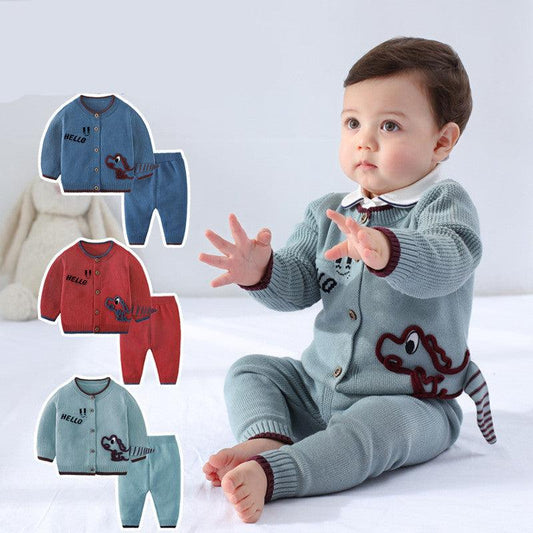 Children's Cardigan Suit Baby Outing Clothing - Almoni Express