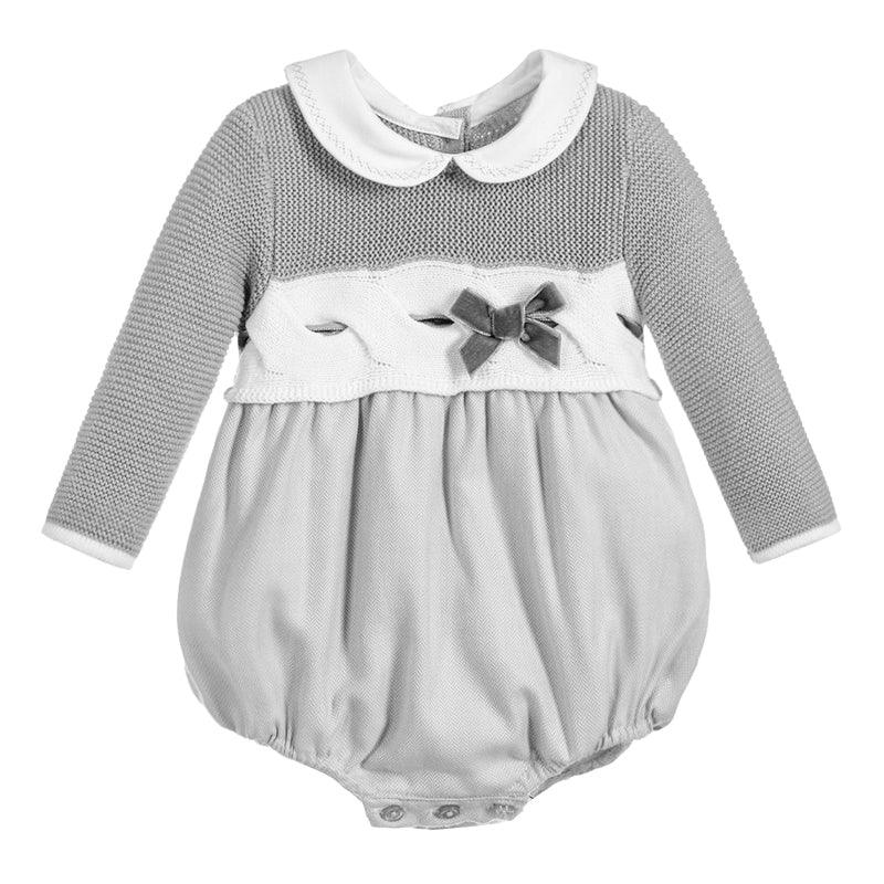 Children's Clothing Baby Romper Gray Sweater Splicing - Almoni Express