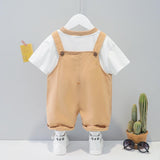 Children's Clothing Men And Women Baby Summer Cartoon Short-sleeved Overalls - Almoni Express