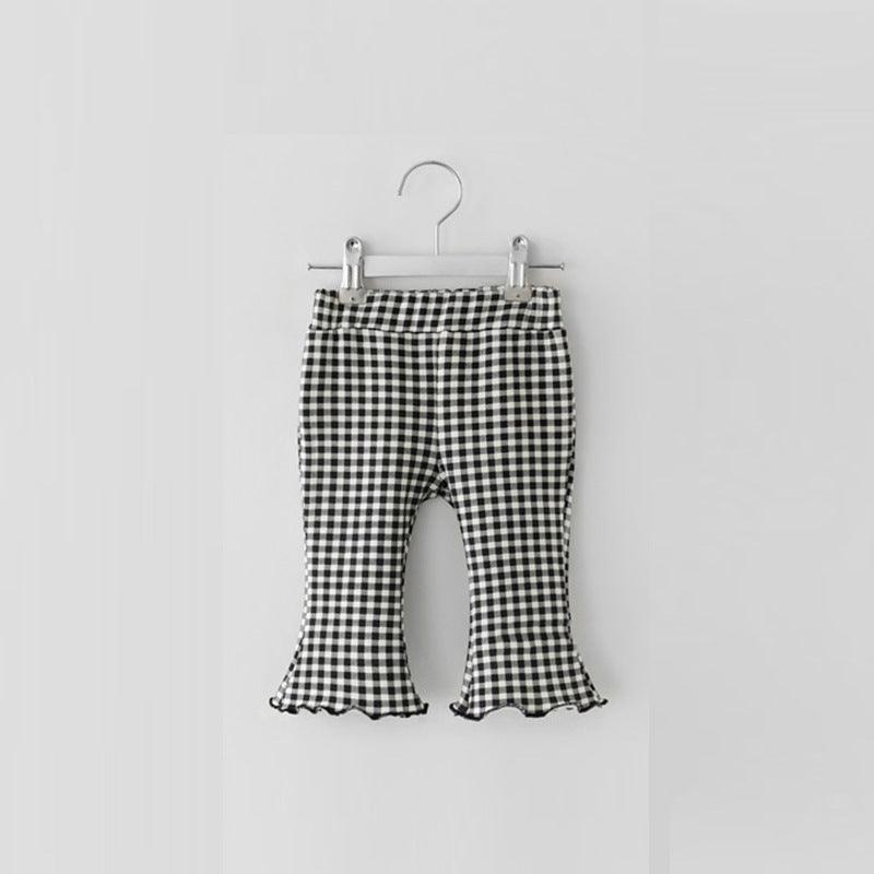 Children's Clothing Women's Plaid Flared Pants - Almoni Express