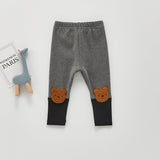 Children's Cute Bear Straight-leg Pants Trousers - Almoni Express