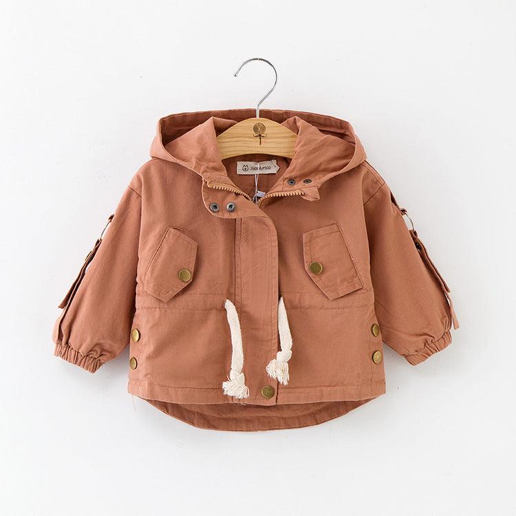 Children's European And American Solid Color Trench Coat - Almoni Express