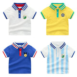 Children's Fashion Lapel Polo Shirt Short Sleeves - Almoni Express