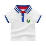 Children's Fashion Lapel Polo Shirt Short Sleeves - Almoni Express