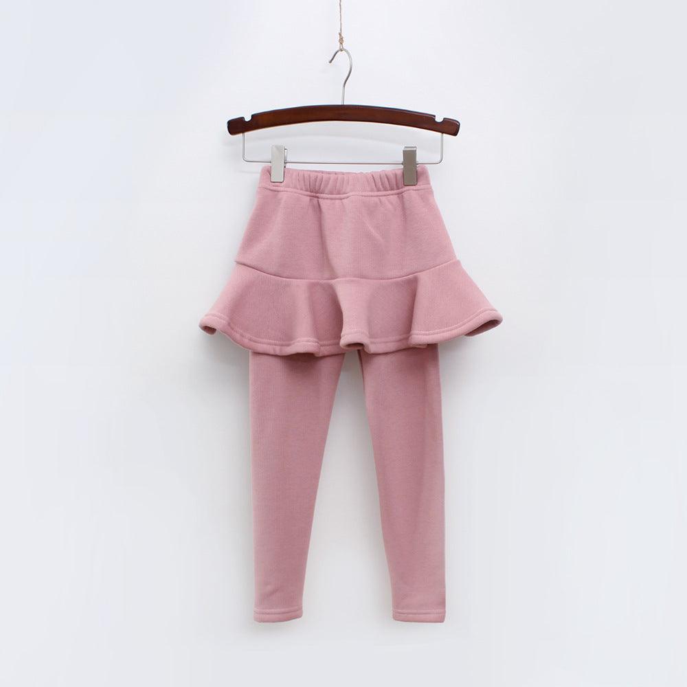 Children's Korean Version Of Non Inverted Velvet Skirt Thickened 380 Grams, Outer Wear Children's Pants - Almoni Express