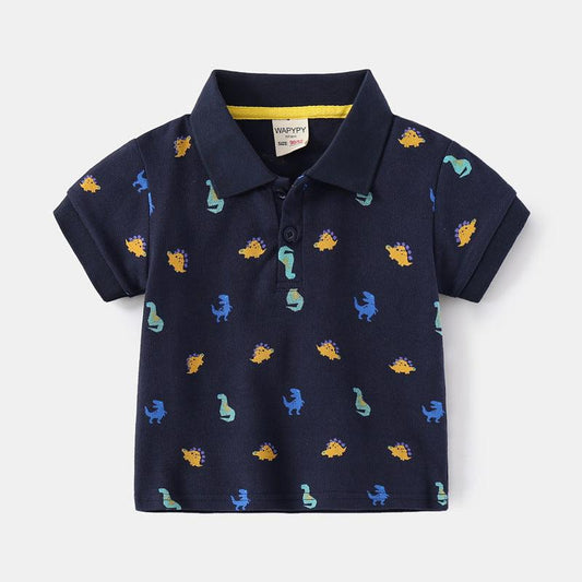 Children's Lapel Shirt With Short Sleeves - Almoni Express