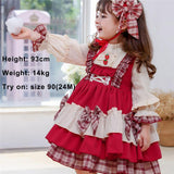 Children's Retro Long-sleeved Palace Dress - Almoni Express