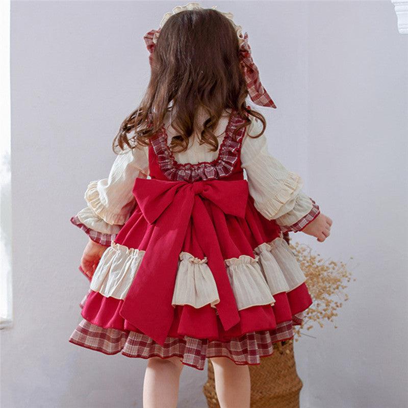 Children's Retro Long-sleeved Palace Dress - Almoni Express