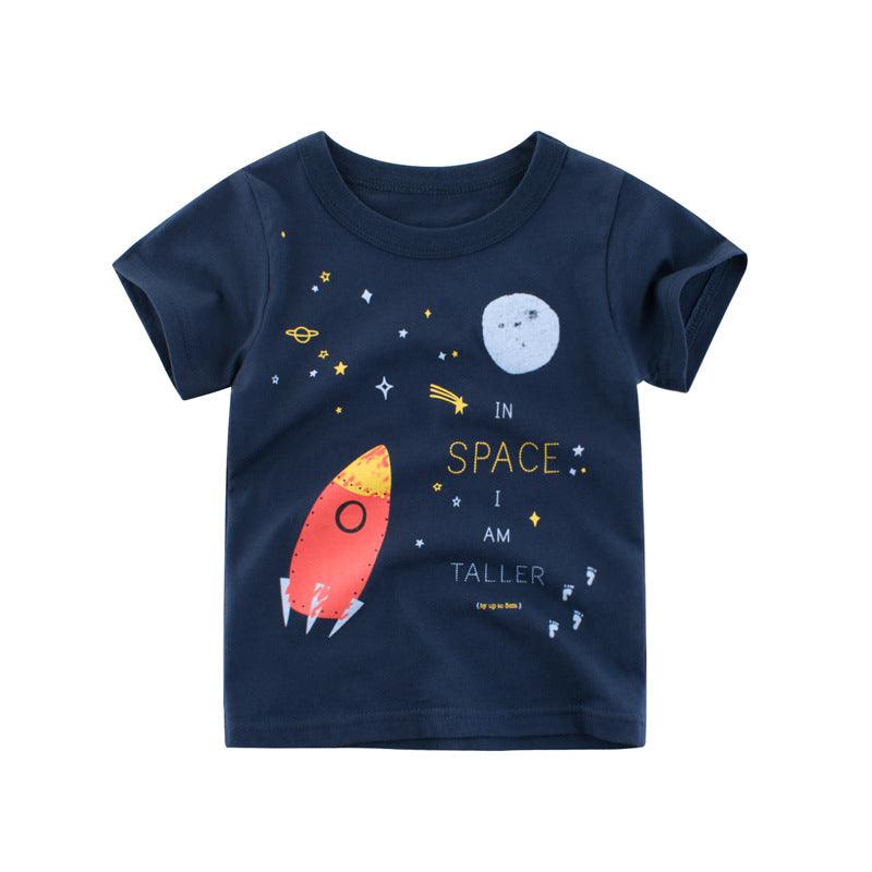 Children's rocket print T-shirt - Almoni Express