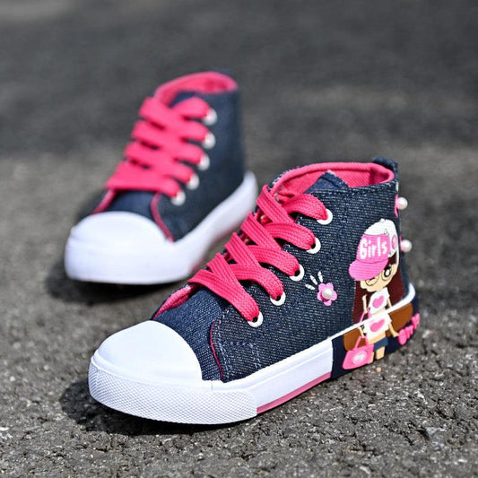 Children's Shoes Canvas Girls' Sneakers - Almoni Express