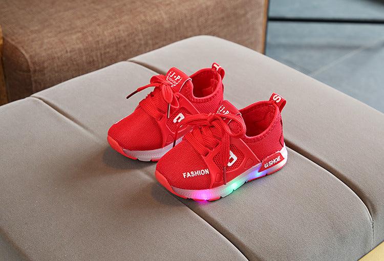 Children's shoes LED light illuminating shoes boys and girls sports shoes non-slip baby shoes - Almoni Express