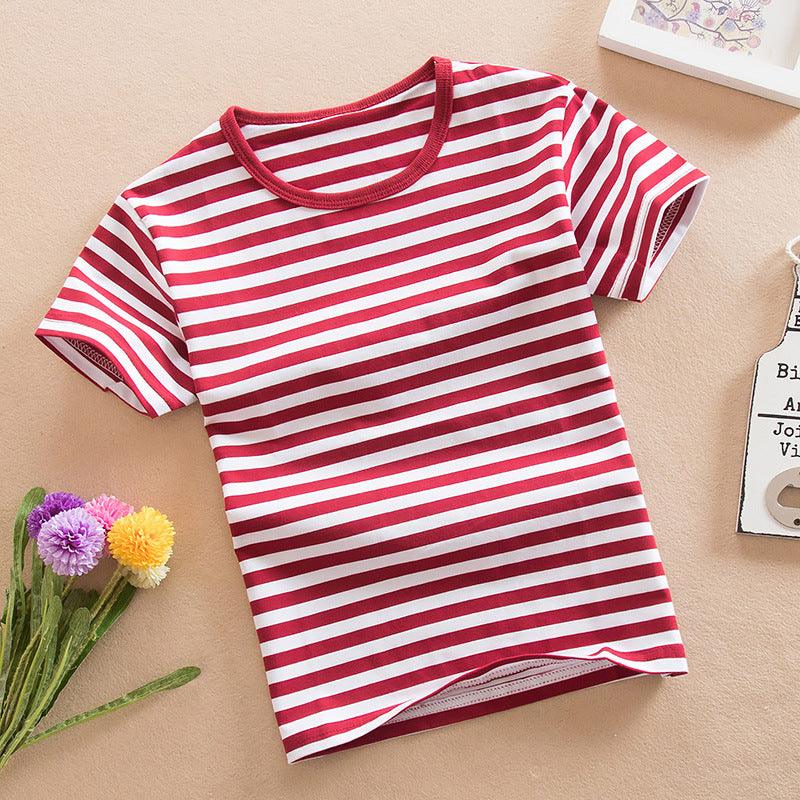 Children's short sleeve T-shirt cotton STRIPE TOP - AL MONI EXPRESS