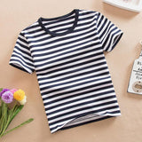 Children's short sleeve T-shirt cotton STRIPE TOP - AL MONI EXPRESS