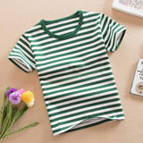 Children's short sleeve T-shirt cotton STRIPE TOP - AL MONI EXPRESS