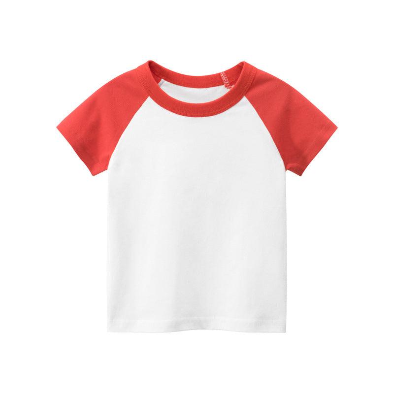 Children's Short Sleeve T-shirt Solid Color Advertising Shirt - Almoni Express