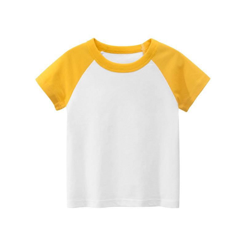 Children's Short Sleeve T-shirt Solid Color Advertising Shirt - Almoni Express