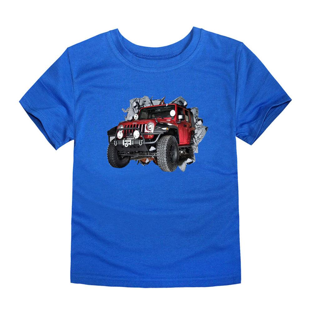 Children's Short-sleeved Cotton Heat Transfer T-shirt For Boys And Girls - Almoni Express