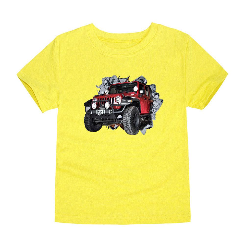 Children's Short-sleeved Cotton Heat Transfer T-shirt For Boys And Girls - Almoni Express