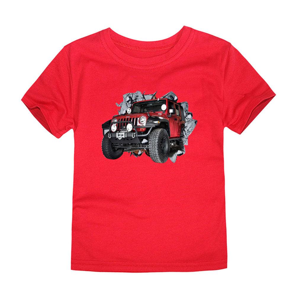 Children's Short-sleeved Cotton Heat Transfer T-shirt For Boys And Girls - Almoni Express