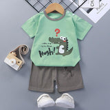 Children'S Short-Sleeved Suit Cotton Baby Summer Baby Clothes - Almoni Express