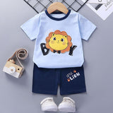 Children'S Short-Sleeved Suit Cotton Baby Summer Baby Clothes - Almoni Express