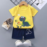 Children'S Short-Sleeved Suit Cotton Baby Summer Baby Clothes - Almoni Express