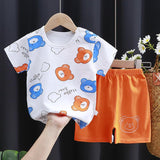 Children's Short-sleeved Suit Cotton T-shirt Baby Baby Clothes - Almoni Express