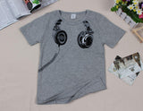 Children's Short-sleeved T-shirt With Earplugs Pattern - Almoni Express